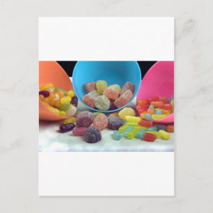 Sweets and candy postcard