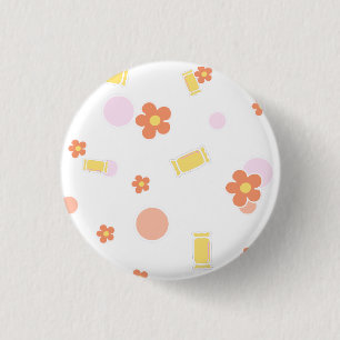 sweets and flowers 3 cm round badge