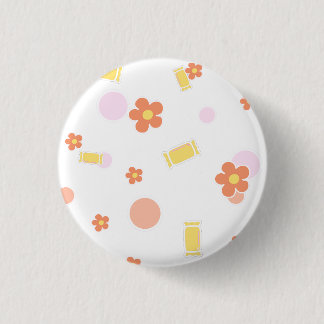 sweets and flowers 3 cm round badge