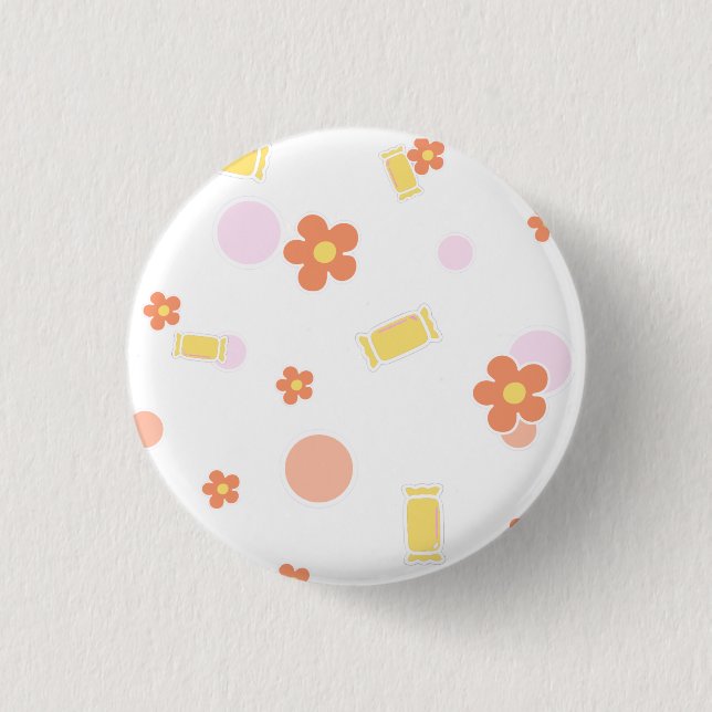 sweets and flowers 3 cm round badge (Front)