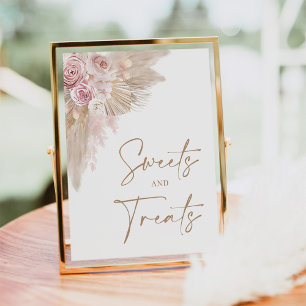 Sweets and Treats Boho Floral Pampas Shower Sign