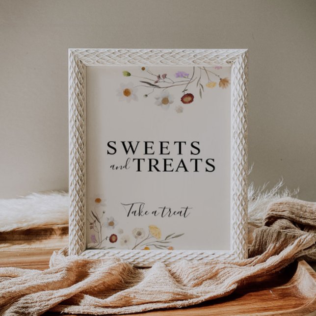 Sweets And Treats Boho Wildflower Wedding Sign  (Creator Uploaded)