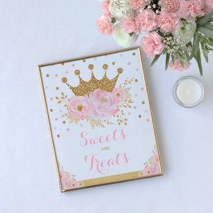Sweets and Treats Princess Baby Girl Birthday Sign