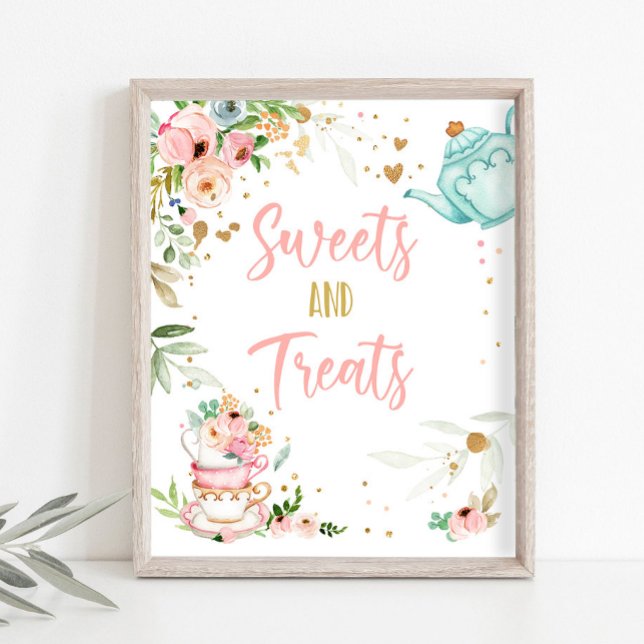 Sweets and Treats Tea Baby Brewing Baby Shower Poster (Creator Uploaded)