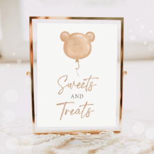 Sweets and Treats Teddy Bear Balloon Birthday Poster