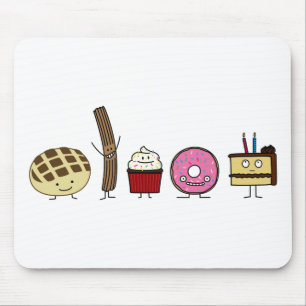 Sweets bread pan dulce churro doughnut cake mouse pad