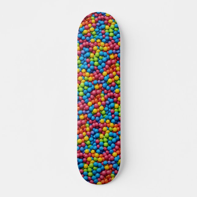 Sweets, candy, bubble gum background skateboard (Front)