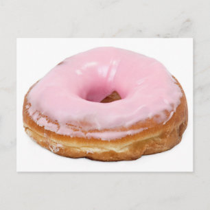 Sweets Dessert Food Pink Frosted Doughnut Postcard