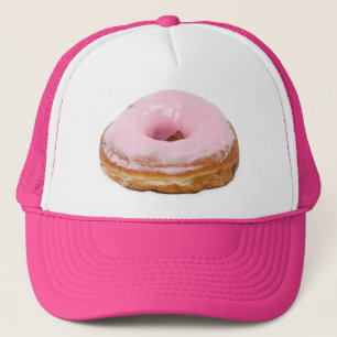 Sweets Dessert Food Pink Frosted Doughnut Trucker Hat