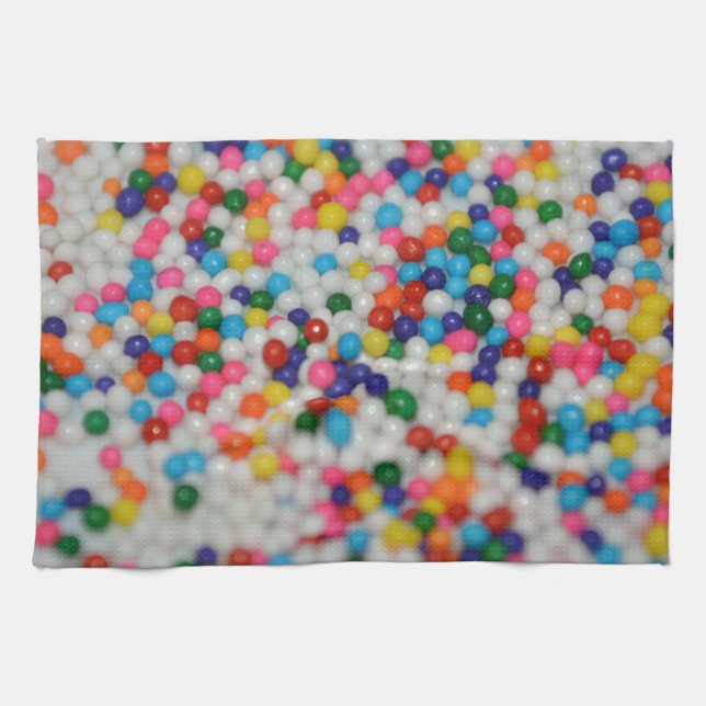 Sweets Dessert Rainbow Pattern Cake Cupcake Art Tea Towel (Horizontal)