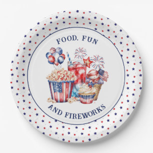  Sweets & Fireworks Patriotic 4th of July Party  Paper Plate