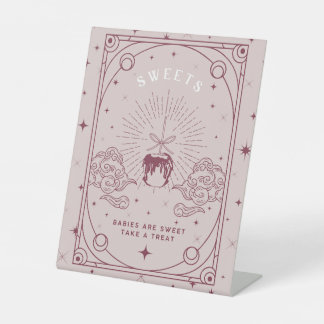 Sweets Pink Baby Shower Pedestal Sign