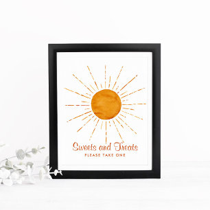 Sweets & Treats  Watercolor Sunshine Baby Shower  Poster