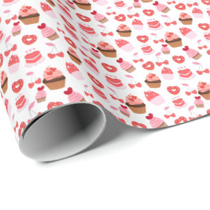 Sweets Valentines Day Cupcake Wrapping Paper