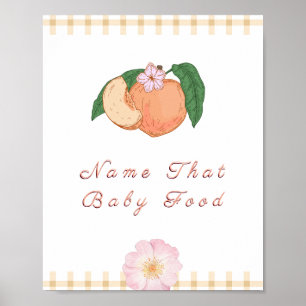 Sweety Little Peach Baby Shower Game Sign