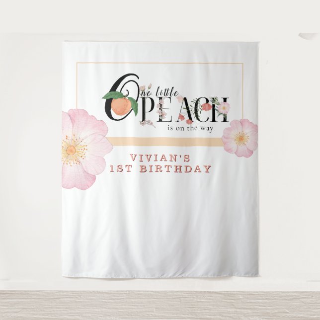 Sweety Little Peach Birthday Tapestry (Front)