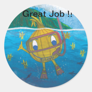 sweetyonion snorkeler classic round sticker