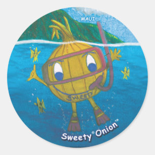 sweetyonion snorkelling classic round sticker