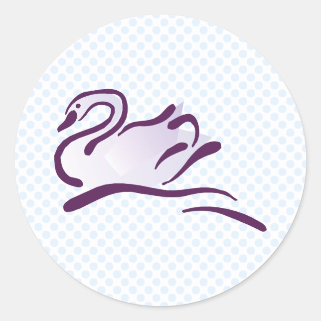 Swella Swan Classic Round Sticker (Front)