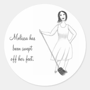 Swept Off Her Feet Bridal Shower Stickers