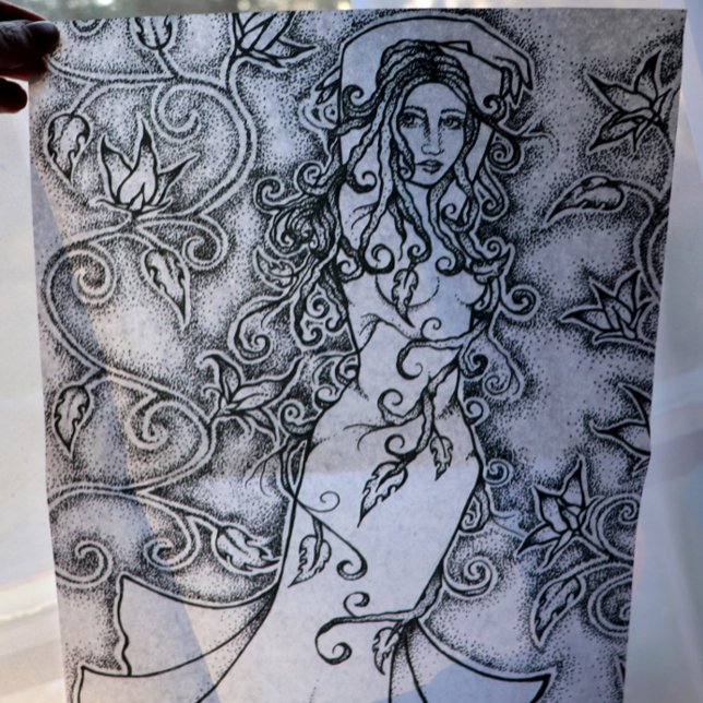 Swept up Ink Goddess Pagan Art Tissue Paper (Creator Uploaded)