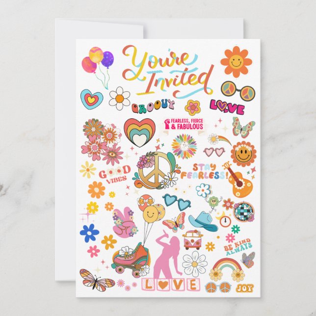 SWIFT AND GROOVY PARTY INVITATION CARDS (Front)