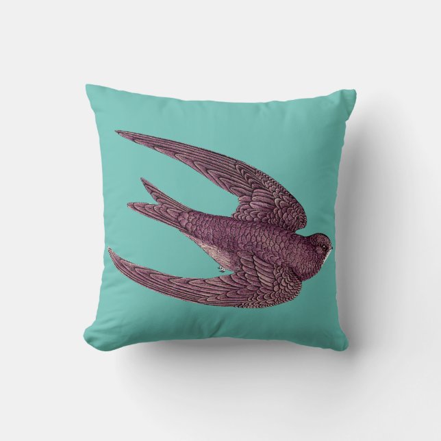 Swift Bird Throw Pillow (Front)