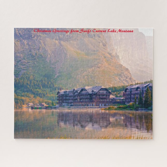 Swift Current Lake Montana.Christmas Greetings Jigsaw Puzzle (Horizontal)
