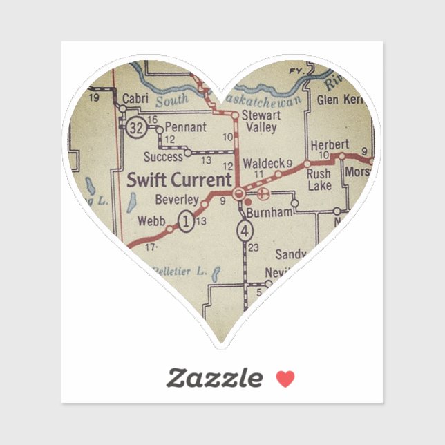 Swift Current SK Retro Map (Sheet)