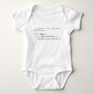 Swift Hello World Baby Jersey Body, Vit Baby Bodysuit