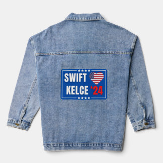 Swift Kelce 24 Heart Denim Jacket