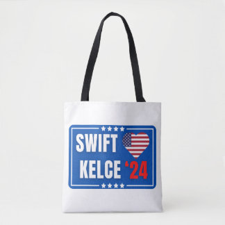 Swift Kelce 24 Heart Tote Bag