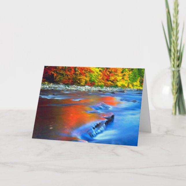 Swift River reflecting autumn colours Card (Front)