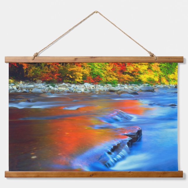 Swift River reflecting autumn colours Hanging Tapestry (Front)