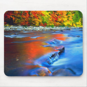 Swift River reflecting autumn colours Mouse Pad