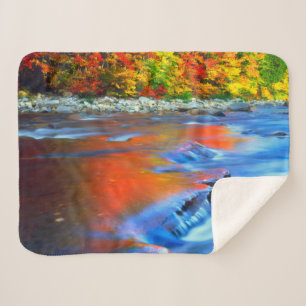 Swift River reflecting autumn colours Sherpa Blanket