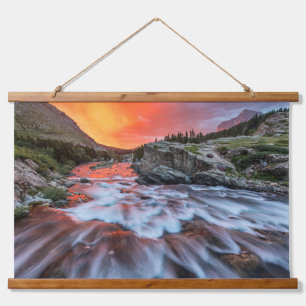 Swiftcurrent Falls   Glacier National Park Montana Hanging Tapestry