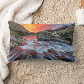 Swiftcurrent Falls | Glacier National Park Montana Lumbar Cushion