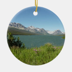 Swiftcurrent Lake View at Glacier National Park Ceramic Ornament