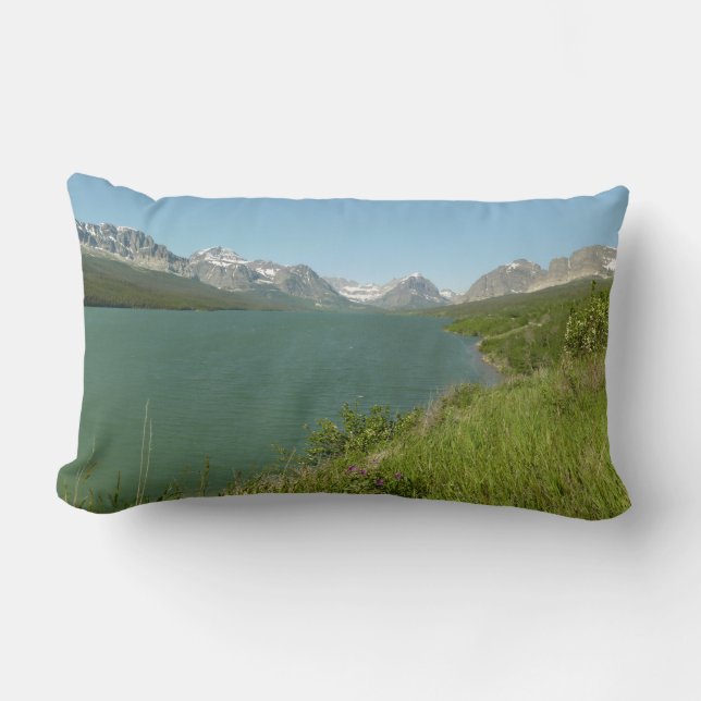 Swiftcurrent Lake View at Glacier National Park Lumbar Cushion (Front)