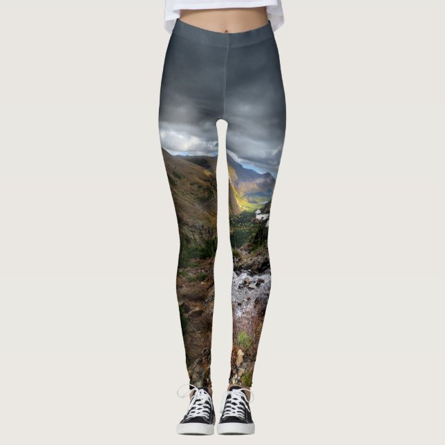 Swiftcurrent Pass Trail 3 - Glacier National Park Leggings (Front)
