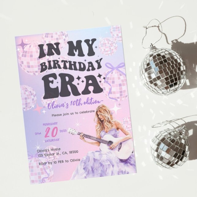 Swiftie-inspired In my birthday era birthday invit Invitation (Creator Uploaded)