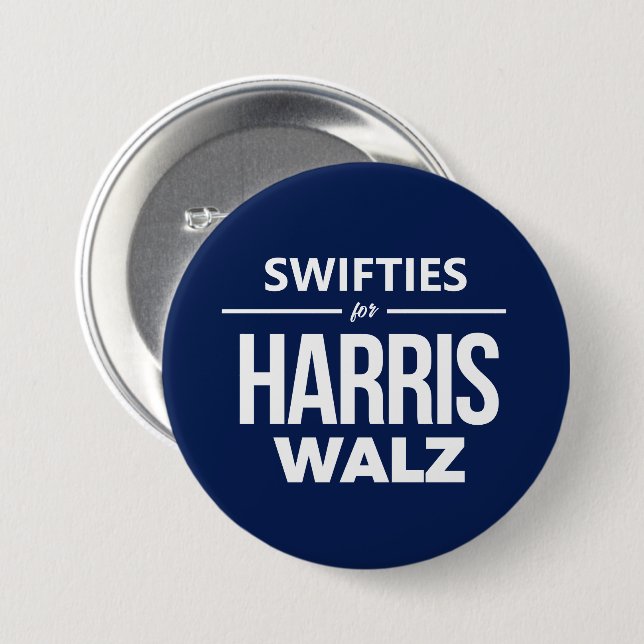 Swifties for Harris Walz 7.5 Cm Round Badge (Front & Back)