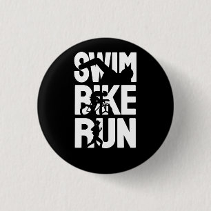 Swim Bike Run 3 Cm Round Badge