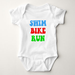Swim Bike Run Baby Bodysuit