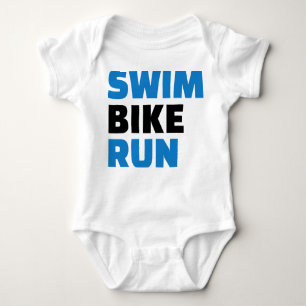 Swim bike run baby bodysuit