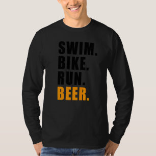 Swim Bike Run Beer Triathlete Triathlon Sport Mens T-Shirt