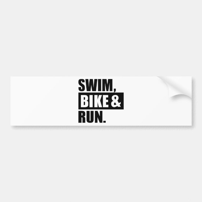 Swim bike run bumper sticker (Front)