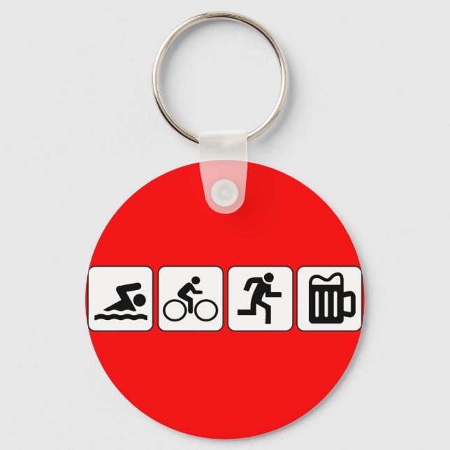 Swim Bike Run Drink Key Ring (Front)