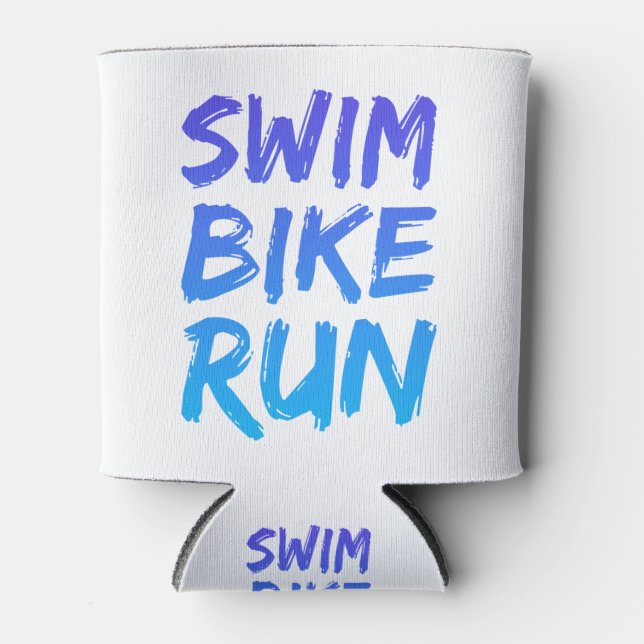 Swim Bike Run great design Can Cooler (Front)